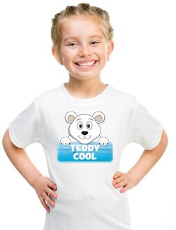 Bellatio Decorations Teddy Cool de ijsbeer t-shirt wit voor kinderen - unisex - ijsberen shirt L (146-152)