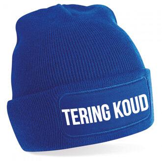 Bellatio Decorations Tering koud muts unisex - one size - blauw - apres-ski muts One size