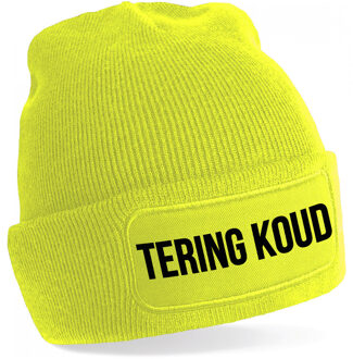 Bellatio Decorations Tering koud muts unisex - one size - geel - apres-ski muts One size