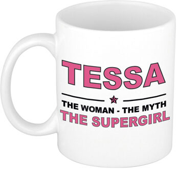 Bellatio Decorations Tessa The woman, The myth the supergirl pensioen cadeau mok/beker 300 ml