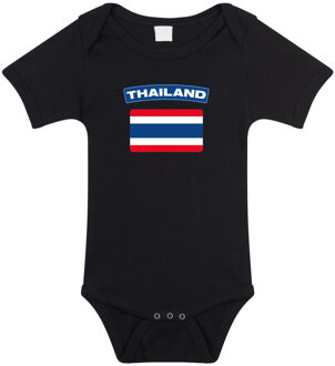Bellatio Decorations Thailand romper met vlag zwart voor babys 68 (4-6 maanden)