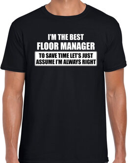 Bellatio Decorations The best floor manager cadeau t-shirt zwart voor heren M