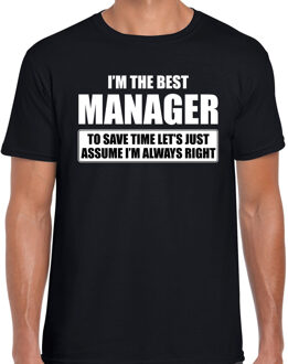 Bellatio Decorations The best manager t-shirt - verjaardag/feest shirt zwart voor heren 2XL