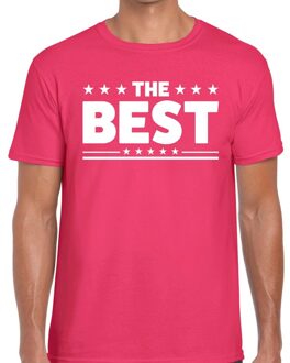 Bellatio Decorations The Best tekst t-shirt roze heren 2XL