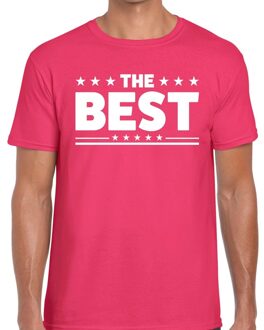 Bellatio Decorations The Best tekst t-shirt roze heren S