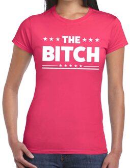 Bellatio Decorations The Bitch tekst t-shirt roze dames
