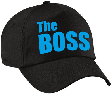Bellatio Decorations The Boss pet / cap zwart met blauwe letters heren