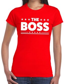 Bellatio Decorations The Boss tekst t-shirt rood dames XS