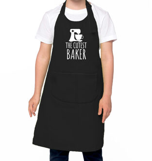 Bellatio Decorations The cutest Baker keukenschort - kinderen - zwart - bakken voor jongens en meisjes
