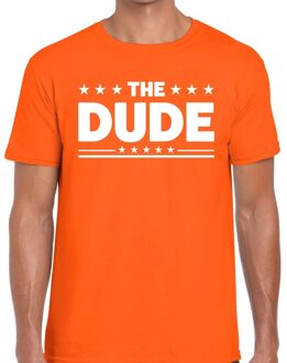Bellatio Decorations The Dude tekst t-shirt oranje heren