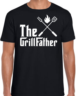 Bellatio Decorations The Grillfather bbq / barbecue cadeau t-shirt zwart voor heren 2XL