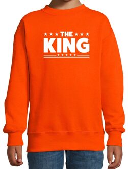 Bellatio Decorations The King fun sweater oranje voor kids 106/116 (5-6 jaar) - Feesttruien