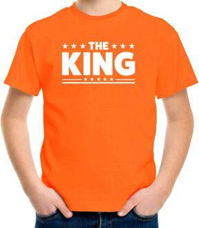 Bellatio Decorations The King tekst t-shirt oranje kids - kids shirt The King - oranje kleding S (110-116)