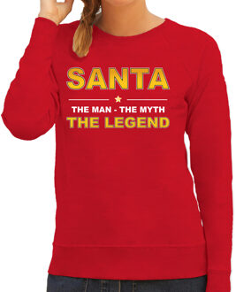 Bellatio Decorations The man, The myth the legend Santa sweater / kersttrui rood voor dames L - kerst truien