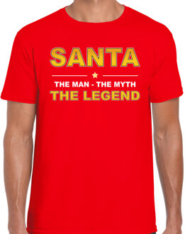 Bellatio Decorations The man, The myth the legend Santa t-shirt rood voor heren 2XL - kerst t-shirts