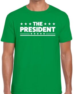 Bellatio Decorations The President tekst t-shirt groen heren