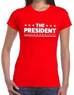 Bellatio Decorations The President tekst t-shirt rood dames 2XL