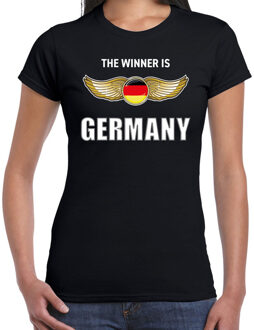 Bellatio Decorations The winner is Germany / Duitsland t-shirt zwart voor dames 2XL