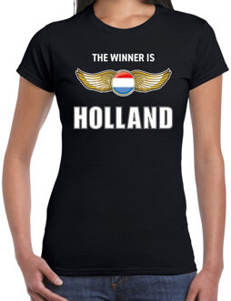 Bellatio Decorations The winner is Holland / Nederland t-shirt zwart voor dames - landen supporter shirt / kleding - EK / WK / Songfestival 2XL