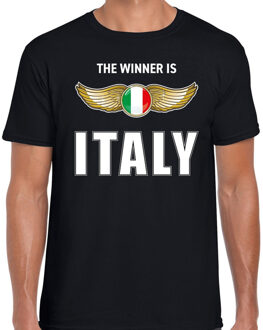 Bellatio Decorations The winner is Italy / Italie t-shirt zwart voor heren 2XL