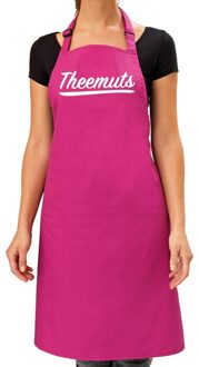 Bellatio Decorations Theemuts keukenschort roze voor dames Rood