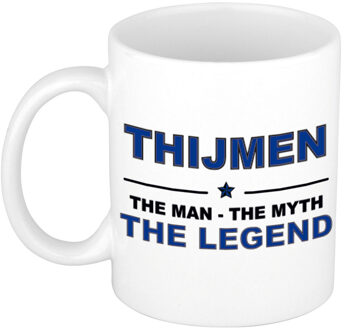Bellatio Decorations Thijmen The man, The myth the legend collega kado mokken/bekers 300 ml Donkerblauw