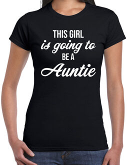 Bellatio Decorations This girl is going to be a auntie t-shirt zwart voor dames - Cadeau aanstaande tante XS