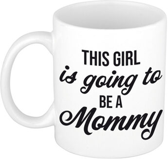 Bellatio Decorations This girl is going to be mommy cadeau mok / beker wit - zwangerschapscadeau - feest mokken Multikleur
