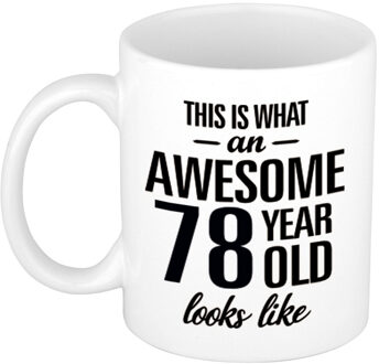 Bellatio Decorations This is what an awesome 78 year old looks like - cadeau koffiemok - 300 ml - verjaardag 78 jaar Wit