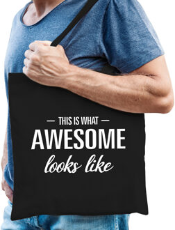 Bellatio Decorations This is what awesome looks like cadeau tas zwart voor heren