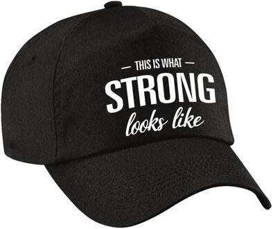 Bellatio Decorations This is what strong looks like sport petje - baseballcap - zwart - dames en heren - fitness