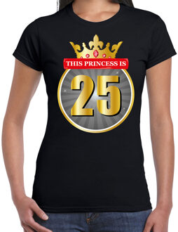 Bellatio Decorations This Princess is 25 verjaardag t-shirt zwart 25 jaar voor dames L