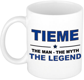 Bellatio Decorations Tieme cadeau mok - man myth legend - naam koffiemok / beker - wit en blauw - 300 ml