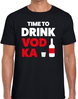 Bellatio Decorations Time to drink Vodka tekst t-shirt zwart heren 2XL