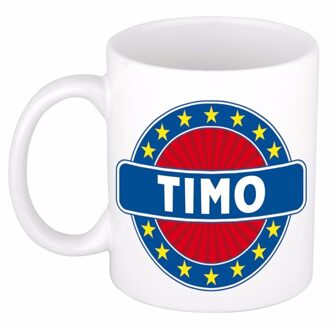 Bellatio Decorations Timo naam koffie mok / beker 300 ml - namen mokken Multikleur