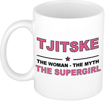 Bellatio Decorations Tjitske The woman, The myth the supergirl collega kado mokken/bekers 300 ml Oudroze
