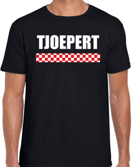 Bellatio Decorations Tjoepert met vlag Brabant t-shirts Brabants dialect zwart voor heren 2XL