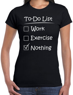 Bellatio Decorations To to list excercise fun tekst t-shirt voor dames zwart