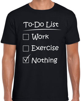 Bellatio Decorations To to list excercise fun tekst t-shirt voor heren zwart S