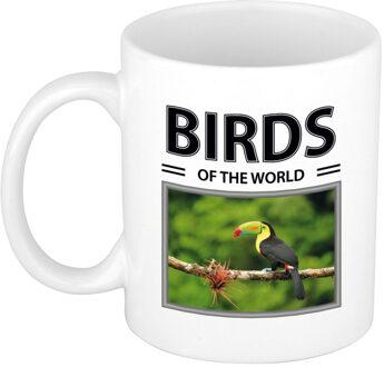 Bellatio Decorations Toekans mok met dieren foto birds of the world Wit
