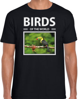 Bellatio Decorations Toekans t-shirt met dieren foto birds of the world zwart voor heren