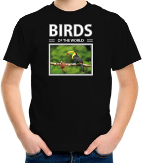 Bellatio Decorations Toekans vogel t-shirt met dieren foto birds of the world zwart voor kinderen