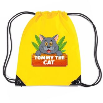 Bellatio Decorations Tommy the Cat katten trekkoord rugzak / gymtas geel voor kinderen - Gymtasje - zwemtasje