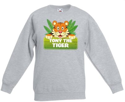 Bellatio Decorations Tony the tiger sweater grijs voor kinderen - unisex - tijger trui 12-13 jaar (152/164)