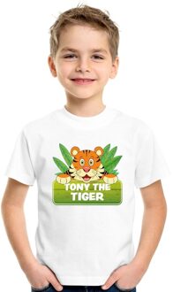 Bellatio Decorations Tony the tiger t-shirt wit voor kinderen - unisex - tijger shirt L (146-152)