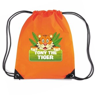 Bellatio Decorations Tony the Tiger tijger trekkoord rugzak / gymtas oranje voor kinderen - Gymtasje - zwemtasje