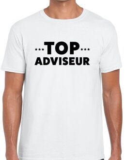 Bellatio Decorations Top adviseur beurs/evenementen t-shirt wit heren 2XL