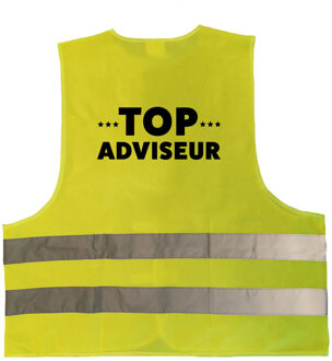 Bellatio Decorations Top adviseur personeel vestje / hesje geel met reflecterende strepen voor volwassenen - One size