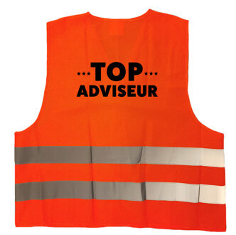 Bellatio Decorations Top adviseur vest / hesje oranje met reflecterende strepen voor volwassenen - personeel - veiligheidshesjes / veiligheidsvesten