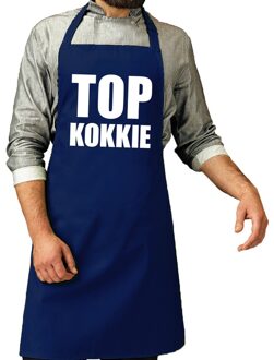 Bellatio Decorations Top kokkie - barbeque en keuken schort - blauw - voor heren - cadeau schorten